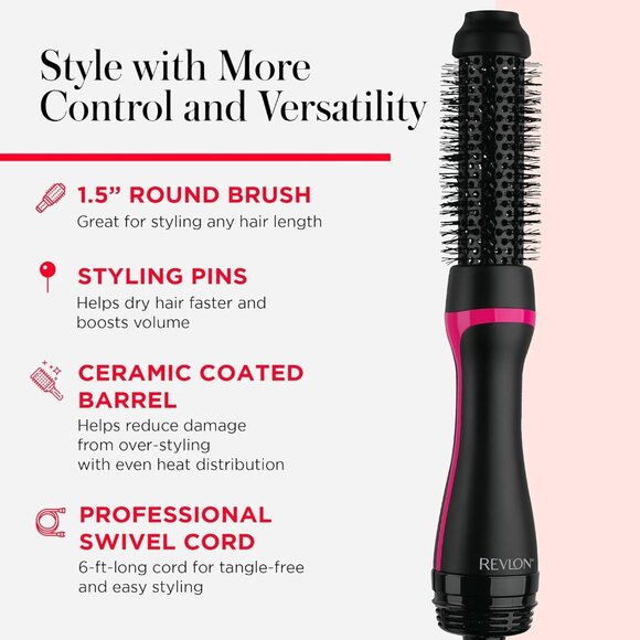 A Revlon One Step Root Booster Round Brush Dryer & Styler - New Open Box - Picture 2 of 8